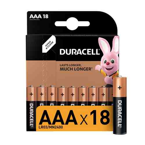 Батарейки DURACELL LR03 AАA 18шт арт. 1001103254