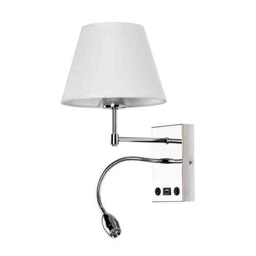 Бра ARTE LAMP Еlba 2x60Вт Е27 металл ткань хром арт. 1001421318