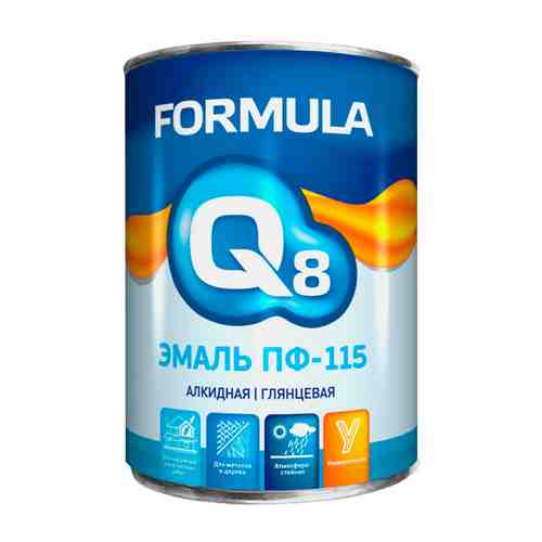 Эмаль Q8 Formula ПФ-115 0,9кг красно-коричневая, арт.ЭК000133822 арт. 1001299883