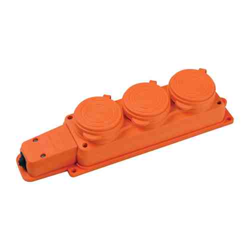 Колодка тройная с заглушкой 220-240В IP44 с/з каучук оранжевая арт. 1001244729