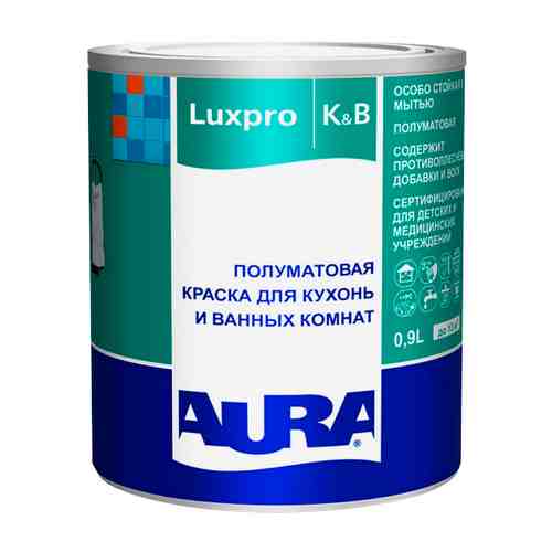 Краска акрилатная AURA Luxpro K&B база А для стен и потолков 0,9л белая, арт.4630042540286 арт. 1001323753