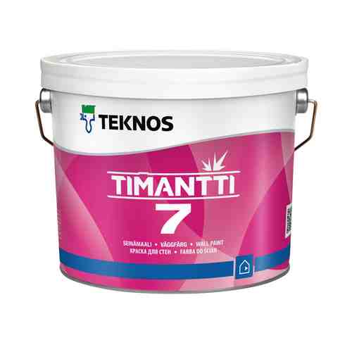 Краска акрилатная ТEKNOS Timantti 7 база А для стен и потолков 2,7л белая, арт.ЭК000130560 арт. 1001327187