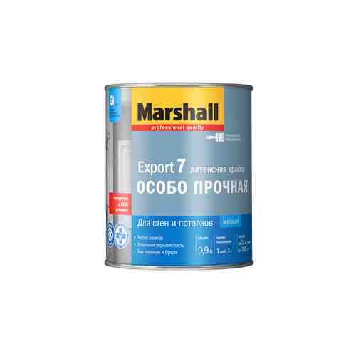 Краска в/д MARSHALL Export-7 BW матовая белая 0,9л белая, арт.5248845 арт. 1001122157