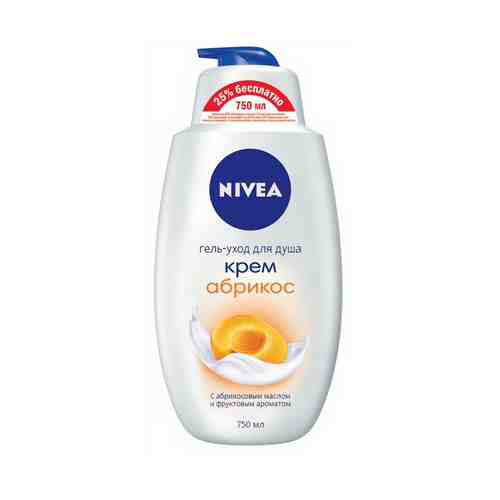 Крем-гель для душа NIVEA Крем абрикос, Hydra IQ, 750 мл арт. 1001045396