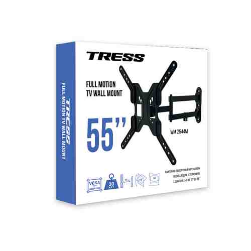 Кронштейн TRESS WM 2544M VESA 75-400 до 30кг накл/повор/черн. для телевизора арт. 1001333721