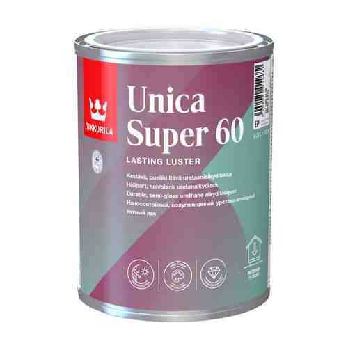 Лак алкидно-уретановый UNICA SUPER 0,9 л п/глянцевый, арт.55764040110 арт. 9010300116