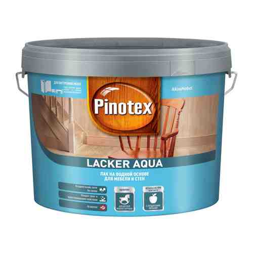 Лак для стен и мебели PINOTEX Lacker Aqua 9л матовый, арт.5299301 арт. 1001310059