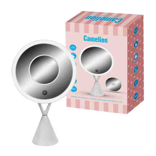 Лампа настольная светодиодная CAMELION M282-DL C01 LED 5Вт LR03/USB с зеркалом белый арт. 1001308152