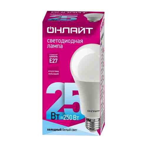 Лампа светодиодная ОНЛАЙТ 25Вт E27 4000К 230В груша A7 арт. 1001254336