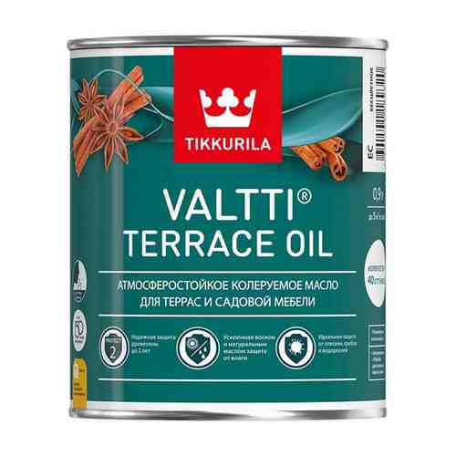 Масло для террас TIKKURILA Valtti Terrace Oil EC 0,9л бесцветное, арт.700010363 арт. 1001189445
