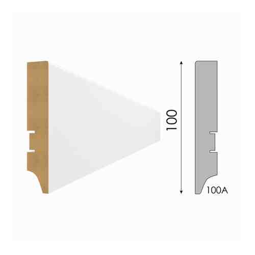 Плинтус МДФ STELLA 100A 2000х100х16мм белый под покраску арт. 1001406624
