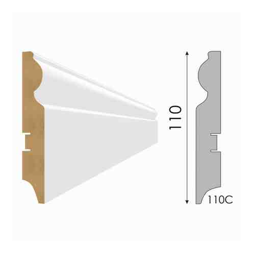 Плинтус МДФ STELLA 110C 2000х110х16мм белый под покраску арт. 1001406626