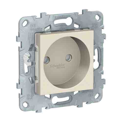 Розетка SCHNEIDER ELECTRIC Unica Studio без заземления, с защитной шторкой, бежевый арт. 1001248195