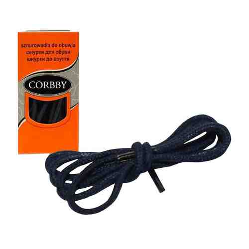 Шнурки CORBBY 75 см хлопок круглые тонкие с пропиткой черные арт. 1001132352