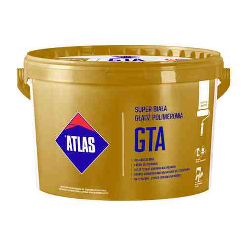 Шпатлевка готовая ATLAS GTA финишная супербелая 18кг, арт.GG-R2U-18 арт. 1001383790
