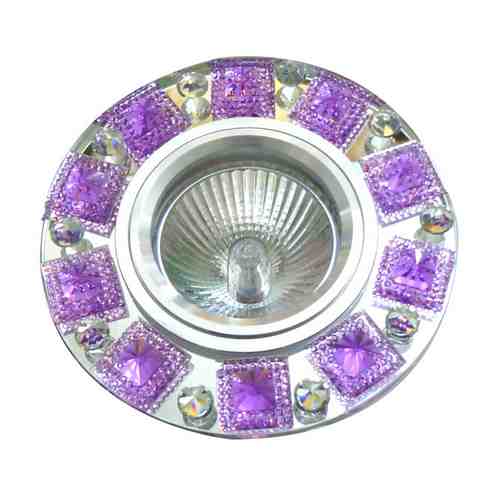 Светильник встраиваемый DE FRAN Flash GU5.3 50мм зеркальный+сиреневые кристаллы арт. 1001440158