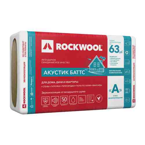 Теплоизоляция ROCKWOOL Акустик Баттс 1000х600х50мм арт. 1000712668