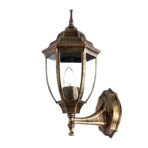 Уличный светильник ARTE LAMP Pegasus 1х60Вт E27 металл стекло черно-золотой арт. 1001162168