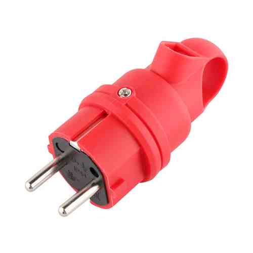 Вилка кабельная каучуковая угловая DUWI с/з IP44 16A красная арт. 1001436783