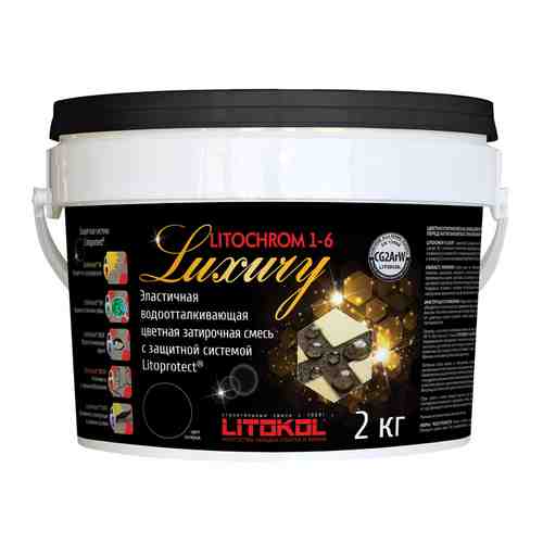 Затирка для швов LITOKOL Luxury 1-6мм 2кг антрацит, арт.LC/40/2b арт. 1001282180